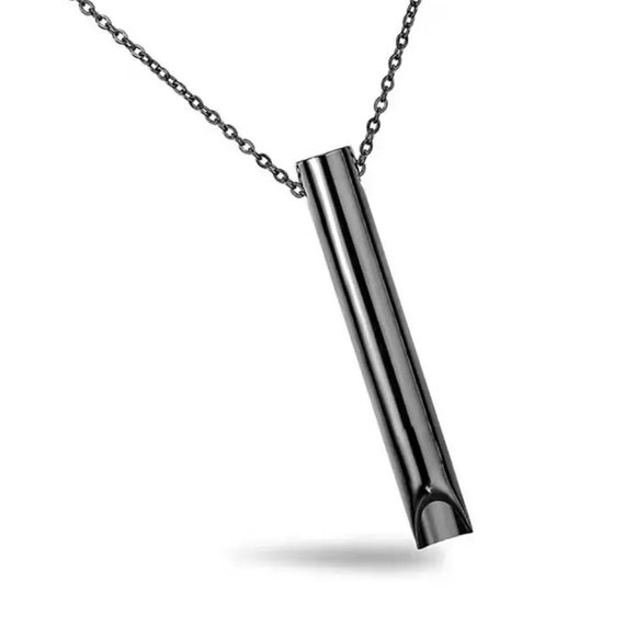 Black‎ Anti Anxiety Breathing Necklace Meditation Tool Stress Relief, Relaxing - Picture 1 of 9